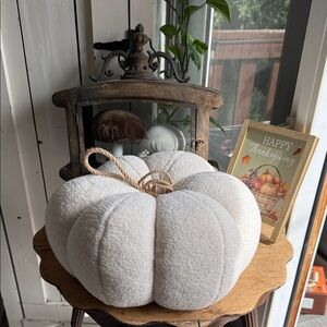 Cozy pumpkin pillow cream Pumpkin Decor NWOT Halloween fall